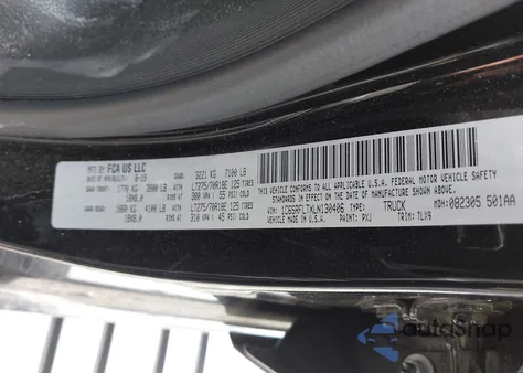 2020 Ram 1500 Rebel 4X4 5'7 Box z USA, uszkodzony, nr VIN 1C6SRFLTXLN130406